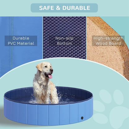 Pawhut Φ140 x 30H cm Pet Swimming Pool-Blue