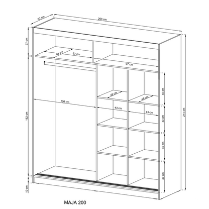 Wiki II Sliding Door Wardrobe 200cm