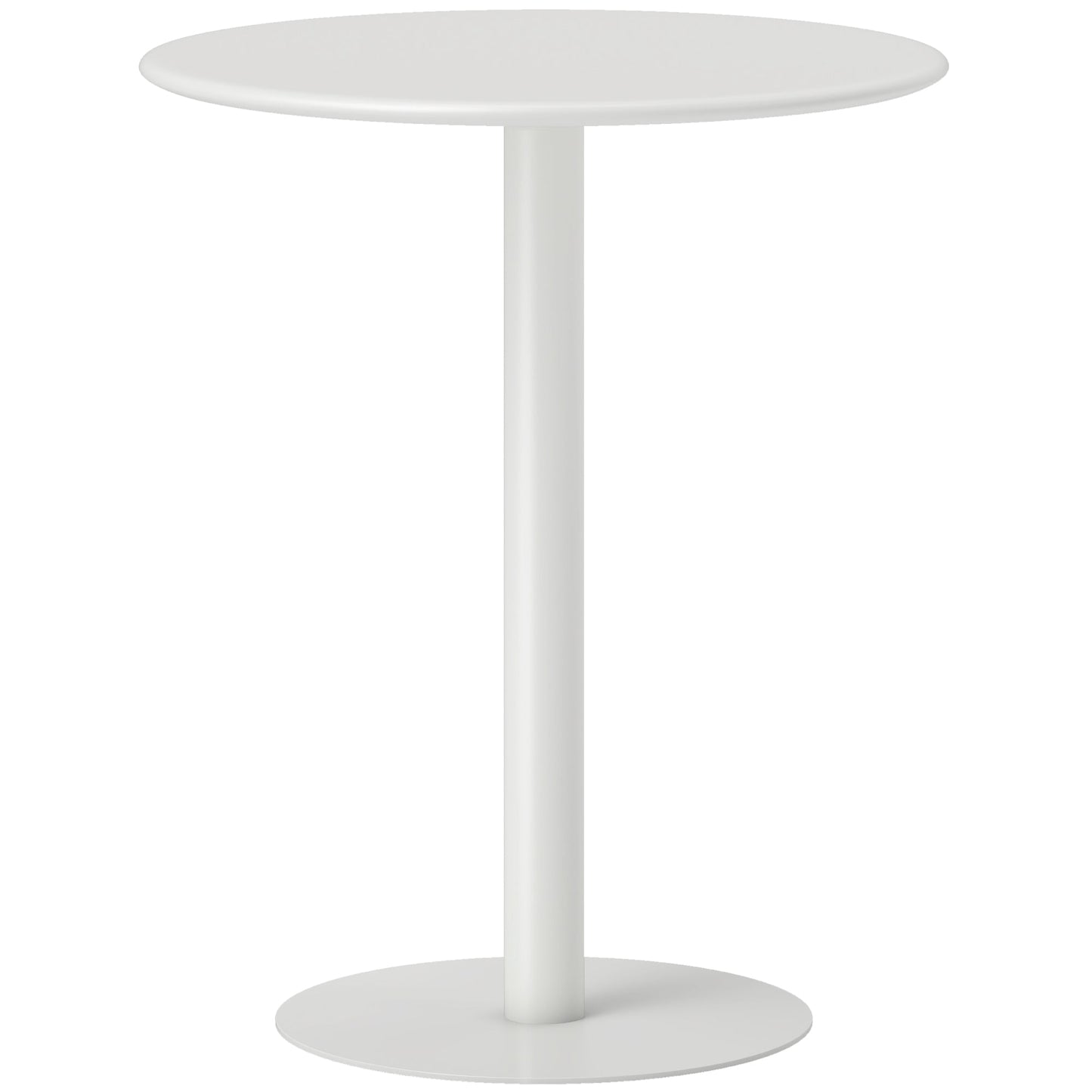 HOMCOM Dining Table, Round Kitchen Table with Steel Base for Living Room, Dining Room, 60 x 60 x 72cm, White