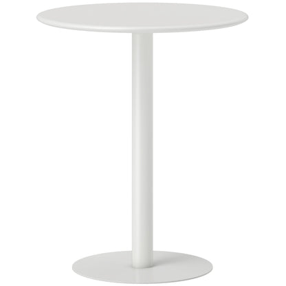 HOMCOM Dining Table, Round Kitchen Table with Steel Base for Living Room, Dining Room, 60 x 60 x 72cm, White