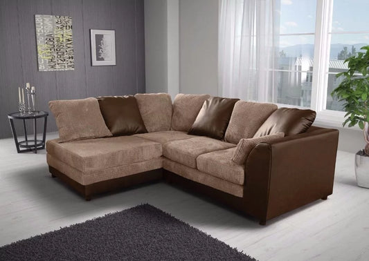 Benson Corner Sofa - Brown and Beige