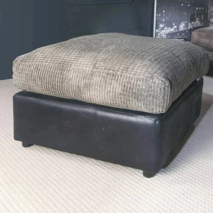 Aruba Black and Grey Fabric 3 Seater Sofa