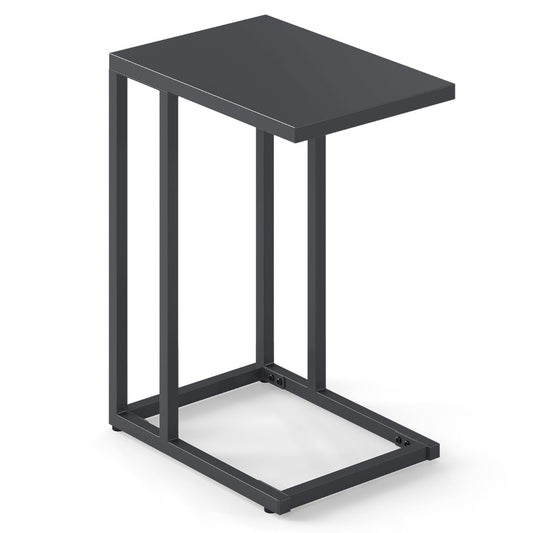 Modern Industrial Metal End Table with Adjustable Foot Pads-Grey