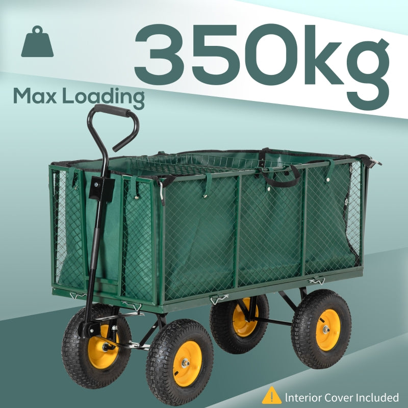 4 Wheel Trolley Cart Dump Wheelbarrow Tipper Truck