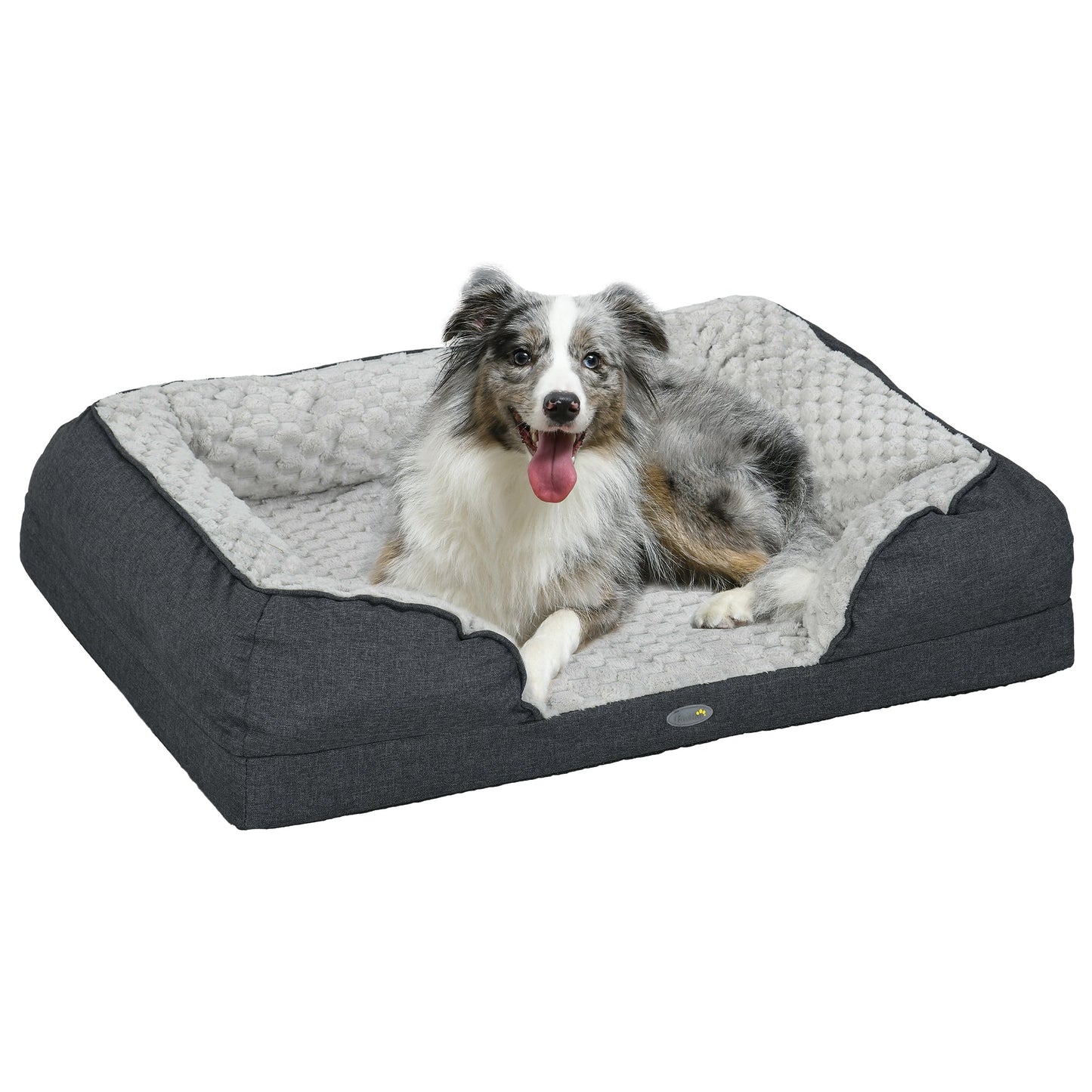 PawHut Calming Dog Bed Pet Mattress w/ Removable Cover, Anti-Slip Bottom, for Medium Dogs, 90L x 69W x 21Hcm - Charcoal Grey