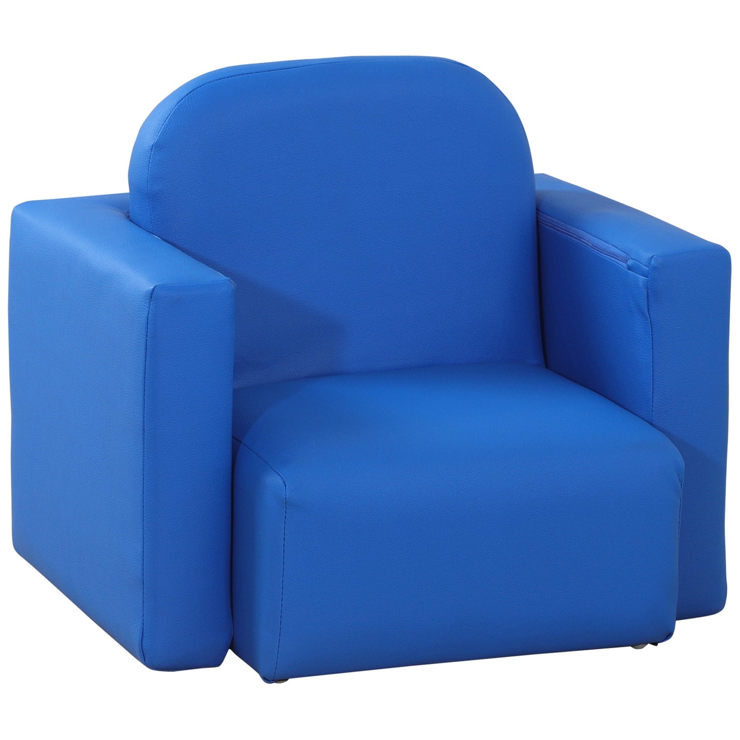 Fotel rozkładany dla malucha HOMCOM 2 w 1, 48 x 44 x 41 cm, do pokoju zabaw Game Relax, niebieski