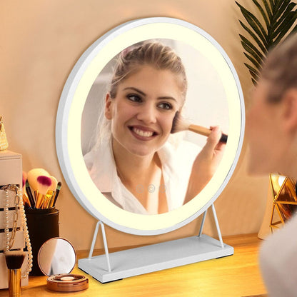 Contemporary Round Vanity Mirror with LED Lights