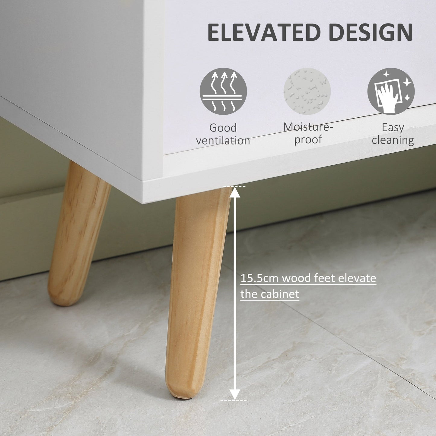 وحدة خزانة مستقلة مكونة من 6 مكعبات من HOMCOM مع 3 أدراج من القماش ومقابض وأرفف تخزين للمكتب المنزلي باللون الأبيض