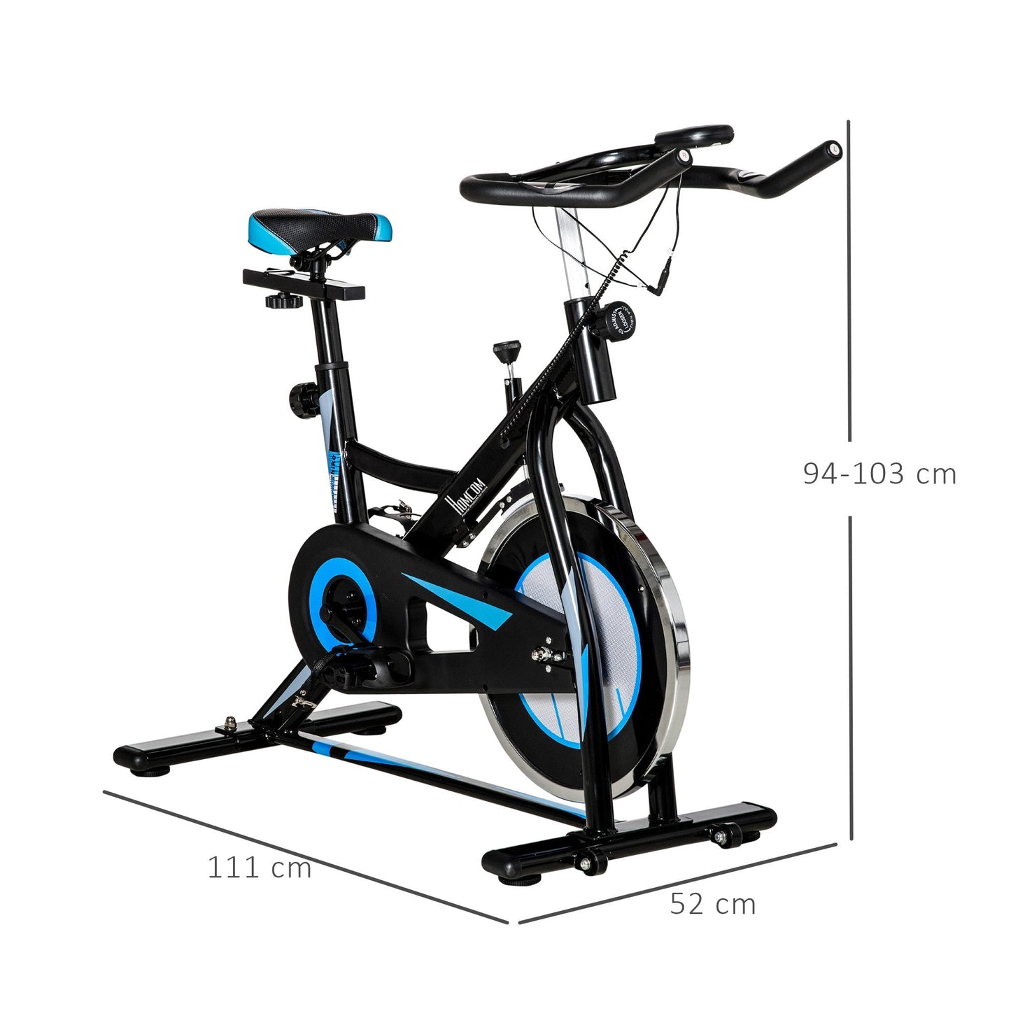 Stationary Exercise Bike, 8kg Flywheel Indoor Cycling Workout Fitness Bike, Adjustable Resistance Cardio Exercise Machine w/ LCD Monitor Black