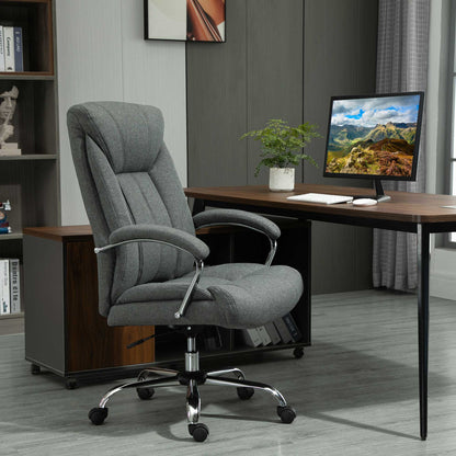 Vinsetto High Back Home Office Chair Computer Desk Chair w/ Arm, Swivel Wheels, Grey