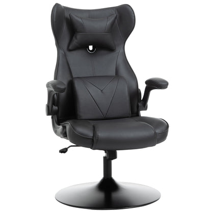 كرسي مكتب ألعاب Vinsetto Swivel Rocker مع قاعدة قاعدة ومسند للذراعين ومسند للرأس