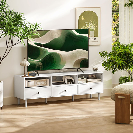 HOMCOM Multi-Storage Minimal TV Stand - White