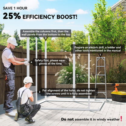 Outsunny 6 x 5ft Garden Shed, Plastic Shed with Floor, Window, Lockable Doors and Vents, Wood Effect Resin Tool Shed for Outdoor Patio, Dark Grey