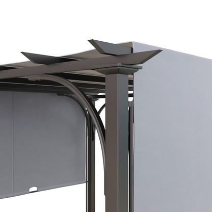 Pergola ogrodowa Outsunny 3 x 3(m) z regulowanym zadaszeniem, szara