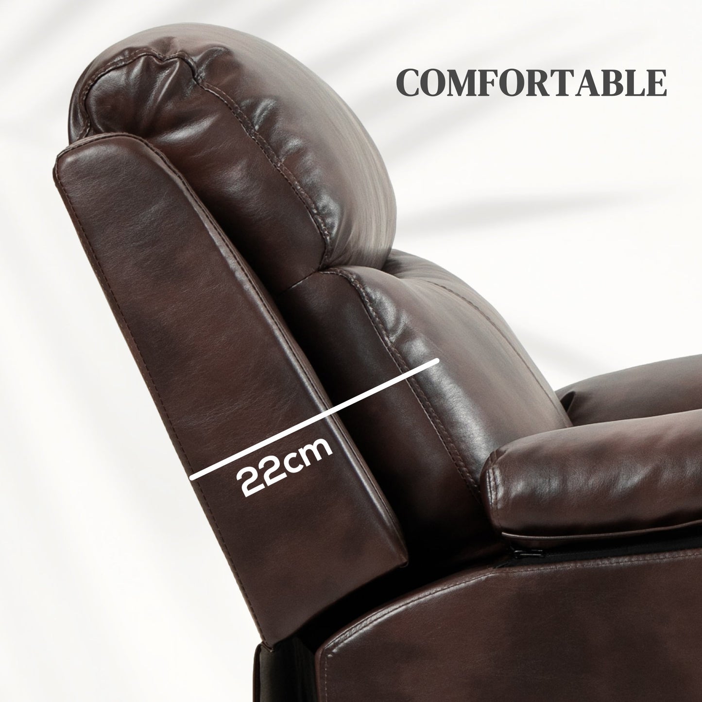 HOMCOM Faux Leather 70√Ç¬∞ Elektryczny fotel rozkładany Riser, Ciemny brąz