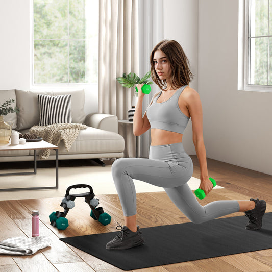 Zestaw hantli SPORTNOW z uchwytem do przenoszenia, zestaw 6 ciężarków do ćwiczeń w domowej siłowni z odważnikami kulowymi, 2 x 1 kg, 2 x 3 kg, 2 x 5 kg