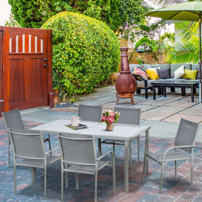 7 PCs Garden Dining Set- Grey