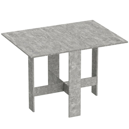 HOMCOM Folding Dining Table, Space-Saving Drop Leaf Kitchen Table for 4-6 People Grey