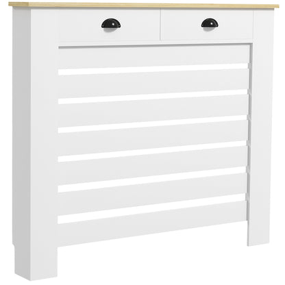 HOMCOM 95.5H x 111Wcm Radiator Cover, with Drawer - White