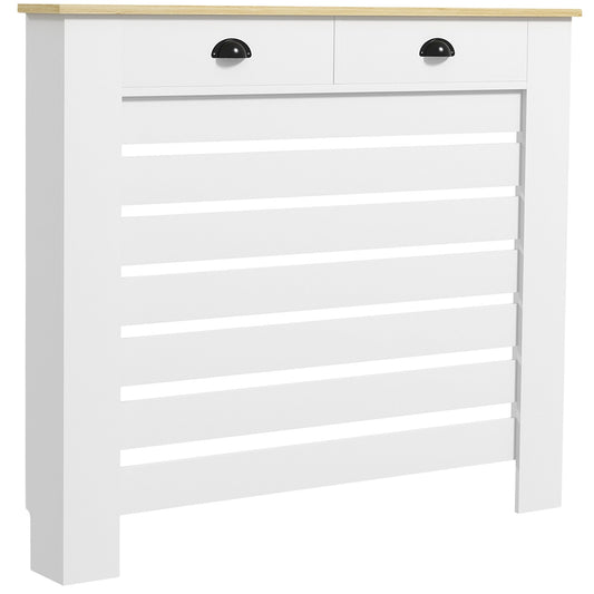 HOMCOM 95.5H x 111Wcm Radiator Cover, with Drawer - White