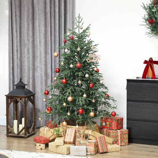 HOMCOM 5 ft Full Spruce Christmas Tree with Realistic Dense Tips, Easy Assembly - Green