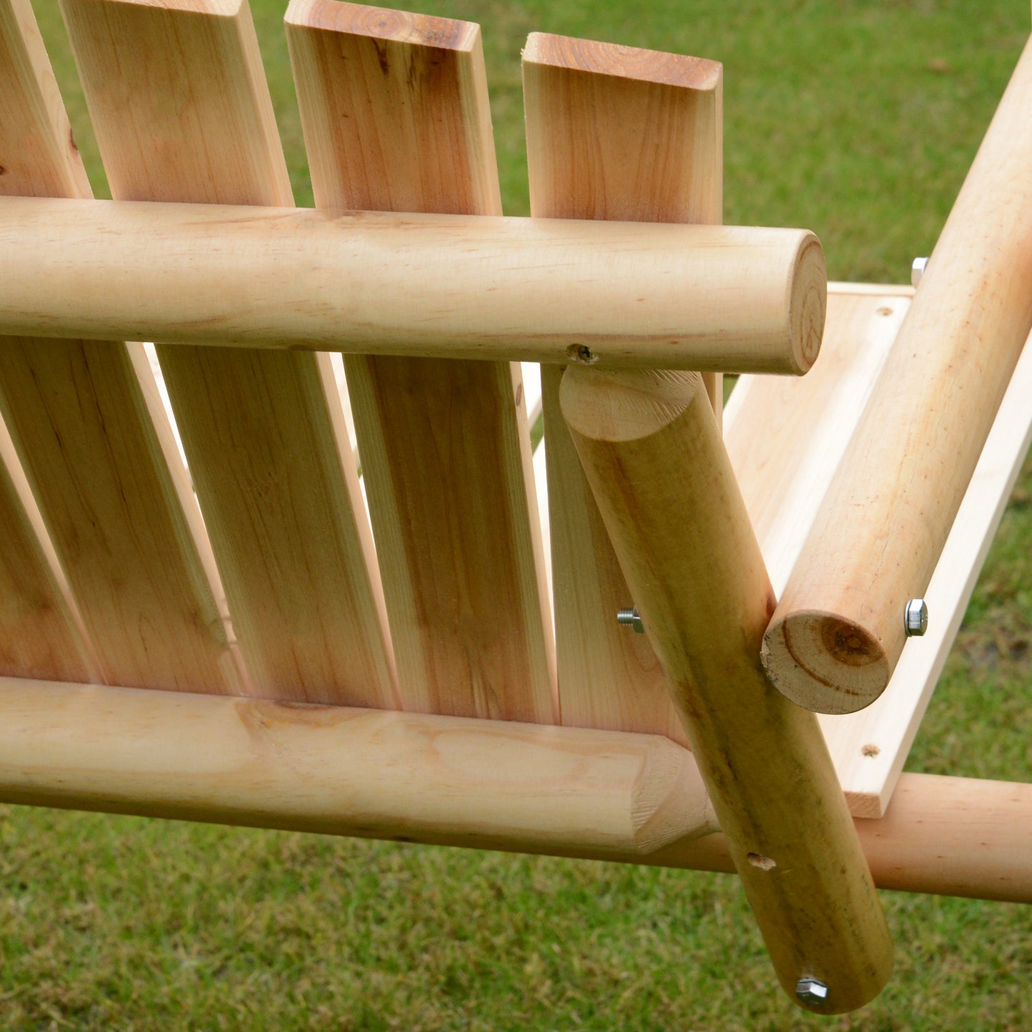Outsunny Outdoor 2 Seater Swing Chair Modrzewiowy Huśtawka ogrodowa Siedzisko hamakowe na werandę