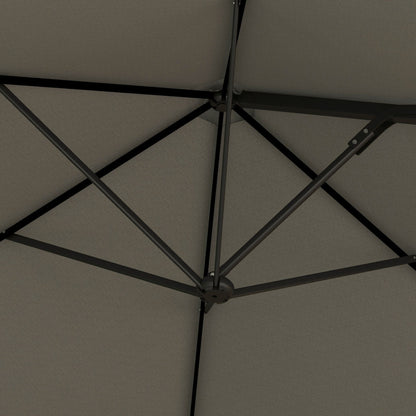 Outsunny 2.5m Rotating Cantilever Parasol - Light Grey