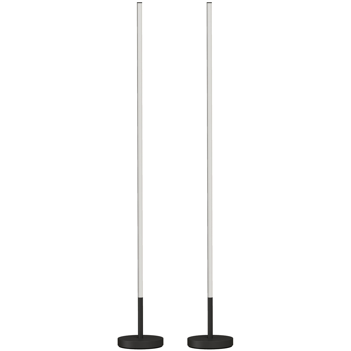 HOMCOM Corner Lamp Set of 2, 1450 lm LED Floor Lamp w/ 3-Level Brightness, Foot Switch, 3000K, Minimalist Corner Light, Black