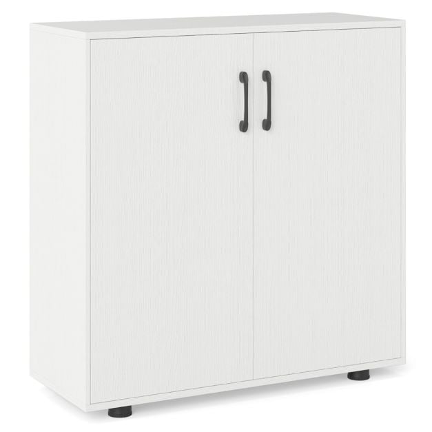 2-Door Storage Cabinet Modern Accent Cabinet with 5-Position Adjustable Shelf-White