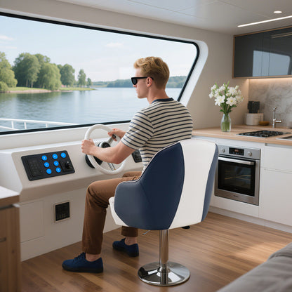 Captain Bucket Seat with Thick Sponge Padding-Blue