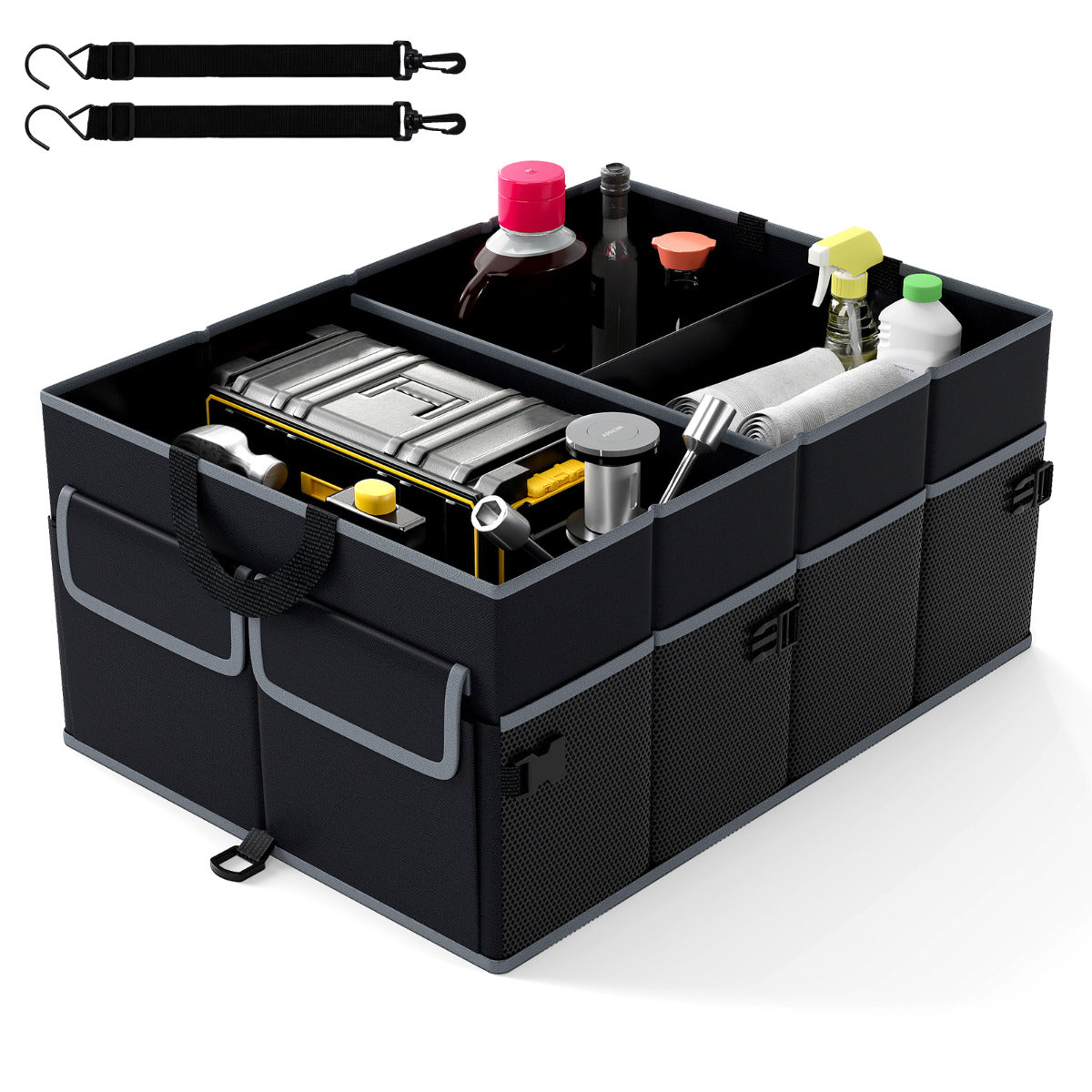 Car Trunk Organizer 48L Collapsible Cargo Storage Box-Black