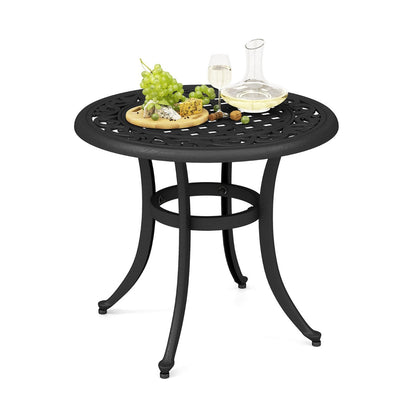 24 Inch Patio Side Table with Adjustable Footpads for Poolside Backyard Balcony-Rustic Brown