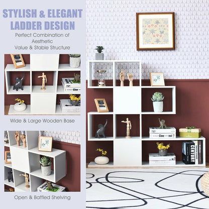 5-Tier Display and Storage Bookshelf for Home and Office-White