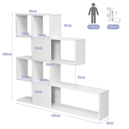 5-Tier Display and Storage Bookshelf for Home and Office-White