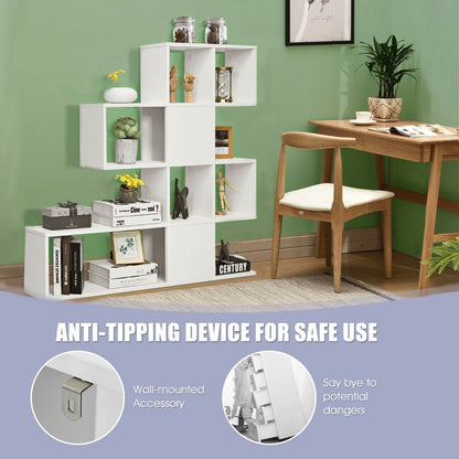 5-Tier Display and Storage Bookshelf for Home and Office-White