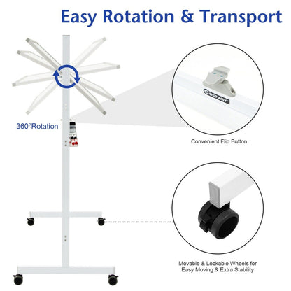 Double-Sided Magnetic Mobile Whiteboard with Magnets Pens and Eraser-White