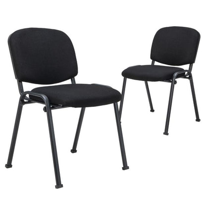 Office Chair with Metal Frame and Padded Cushions for Conference Room-Set of 2