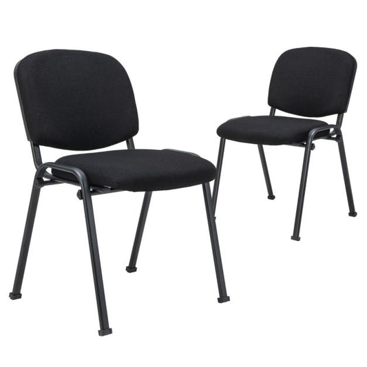 Office Chair with Metal Frame and Padded Cushions for Conference Room-Set of 2