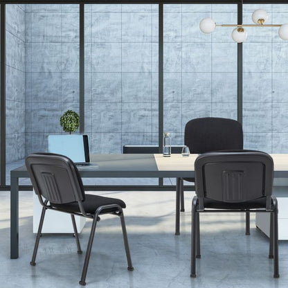 Office Chair with Metal Frame and Padded Cushions for Conference Room-Set of 2