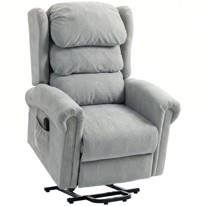 HOMCOM Velvet-Feel Electric Riser Recliner Chair - Grey