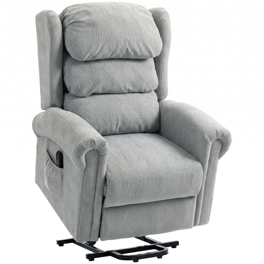 HOMCOM Velvet-Feel Electric Riser Recliner Chair - Grey