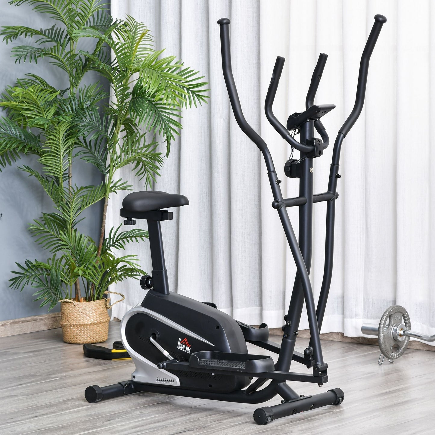 HOMCOM Magnetic Exercise Training Bike Stationary Bike w/ Flywheel & Digital Monitor