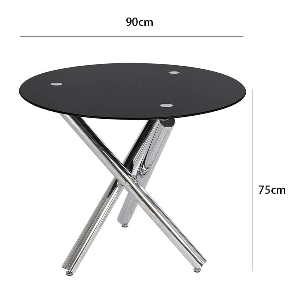 Tempered Glass Crossover Round Dining Table