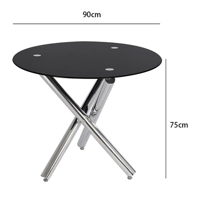 Tempered Glass Crossover Round Dining Table