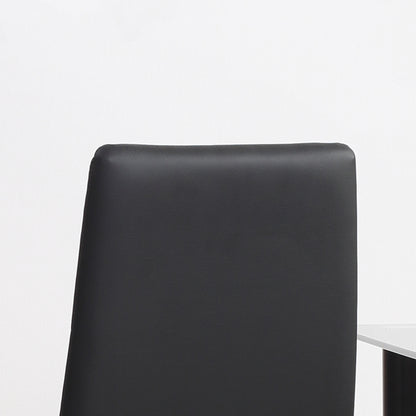 HOMCOM Set of 4 Faux Leather Dining Chairs - Black