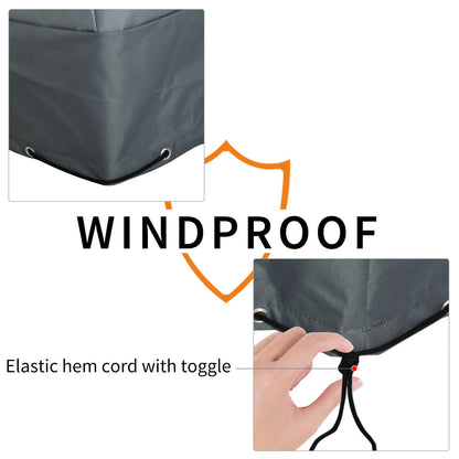 Outsunny Rectangular Patio Garden Furniture Cover Waterproof for 3 Seater Sofa Bistro Set, UV Resistant Protection 600D Oxford Fabric Rattan Lounge Clean Cover, 190 x 72 x 76cm, Grey