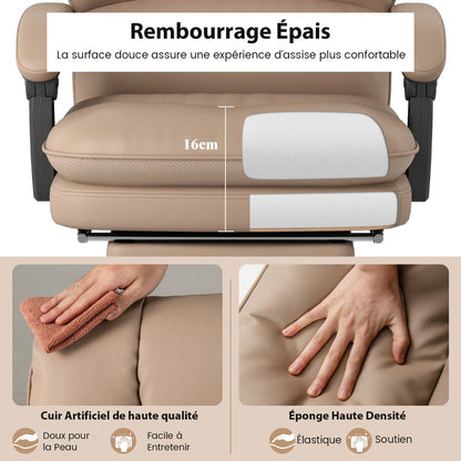 Ergonomic office chair with retractable footrest executive chair desk chair coffee