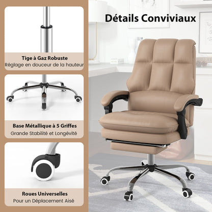 Ergonomic office chair with retractable footrest executive chair desk chair coffee