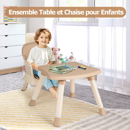 6 in 1 Baby High Chair Convertible Baby Feeding Chair Kids Stool with 5 Point Harness Tray and Brown