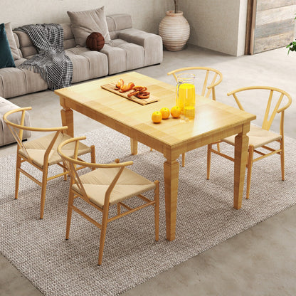 Mid-Century Modern Wishbone Dining Chair Set of 2-Natural